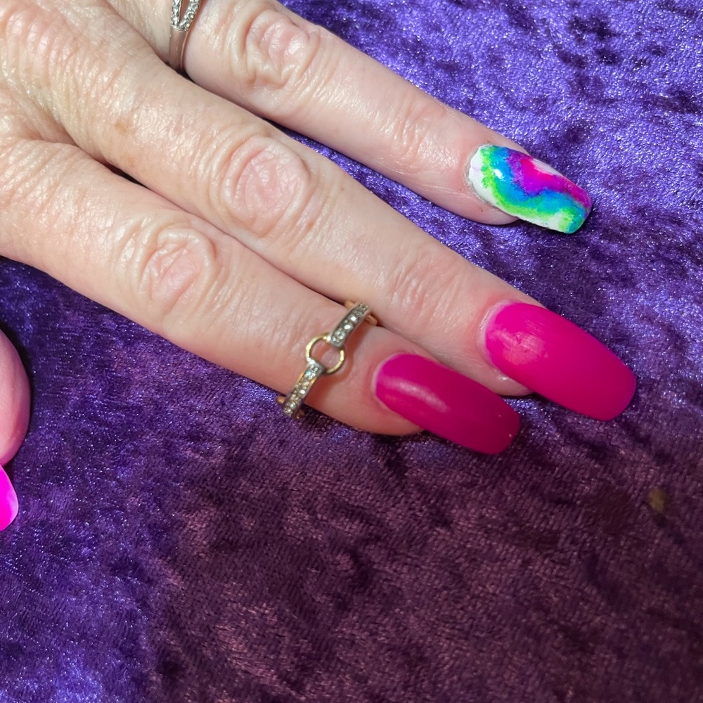 Cute little silver gold and bling ring